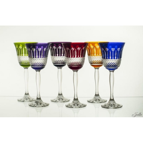 Farbige Weingläser-Set, 6 Stück, Mundgeblasen, 170-500 Ml | Mit Langem Stiel & Dünnem Rand – Ideal Für Wein, Hochzeit & Feiern