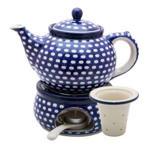 Teekanne 1200 ml mit Sieb und Stövchen