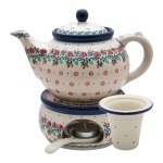 Teekanne 1200 ml mit Sieb und Stövchen