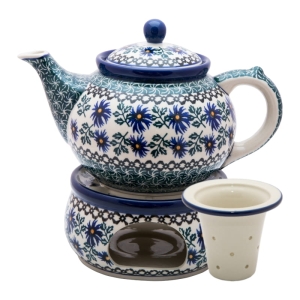 Teekanne 1200 ml mit Sieb und Stövchen