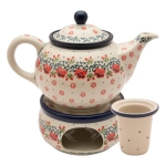 Teekanne 900 ml mit Sieb und Stövchen