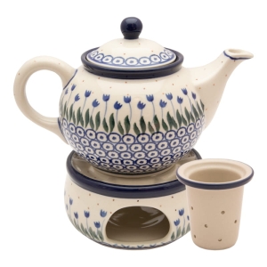 Teekanne 900 ml mit Sieb und Stövchen