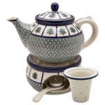 Teapot 1200 ml with tea infuser and warmer