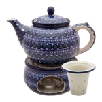 Teekanne 1200 ml mit Sieb und Stövchen