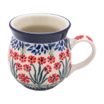 KUBEK czeski baryłka ceramiczny Bolesławiec ręcznie zdobiony 220 ml