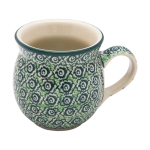 KUBEK czeski baryłka ceramiczny Bolesławiec ręcznie zdobiony 220 ml