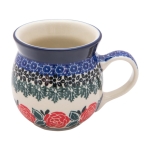 KUBEK czeski baryłka ceramiczny Bolesławiec ręcznie zdobiony 220 ml