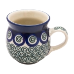 KUBEK czeski baryłka ceramiczny Bolesławiec ręcznie zdobiony 220 ml