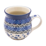 KUBEK czeski baryłka ceramiczny Bolesławiec ręcznie zdobiony 220 ml