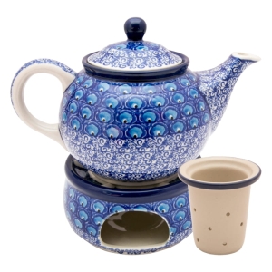 Teekanne 900 ml mit Sieb und Stövchen