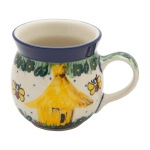 KUBEK czeski baryłka ceramiczny Bolesławiec ręcznie zdobiony 220 ml