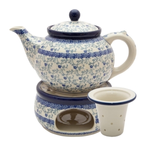 Teekanne 1200 ml mit Sieb und Stövchen