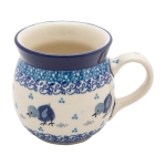 KUBEK czeski baryłka ceramiczny Bolesławiec ręcznie zdobiony 220 ml