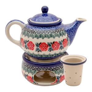 Teekanne 900 ml mit Sieb und Stövchen