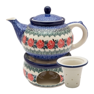 Teekanne 1200 ml mit Sieb und Stövchen