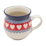 KUBEK czeski baryłka ceramiczny Bolesławiec ręcznie zdobiony 220 ml