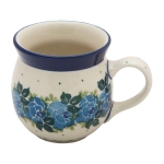 KUBEK czeski baryłka ceramiczny Bolesławiec ręcznie zdobiony 220 ml