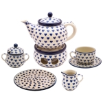 TEA COFFEE SET FOR 6 Teapot Warmer Cups Plates Sugar bowl Milk jug