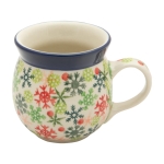 KUBEK czeski baryłka ceramiczny Bolesławiec ręcznie zdobiony 220 ml