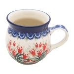 KUBEK czeski baryłka ceramiczny Bolesławiec ręcznie zdobiony 220 ml