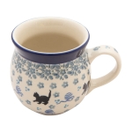 KUBEK czeski baryłka ceramiczny Bolesławiec ręcznie zdobiony 220 ml