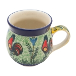 KUBEK czeski baryłka ceramiczny Bolesławiec ręcznie zdobiony 220 ml