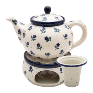 Teekanne 1200 ml mit Sieb und Stövchen