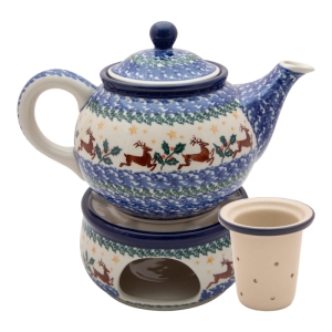 Teekanne 900 ml mit Sieb und Stövchen