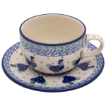 FILIŻANKA do herbaty kawy 200 ml ze spodkiem KURY