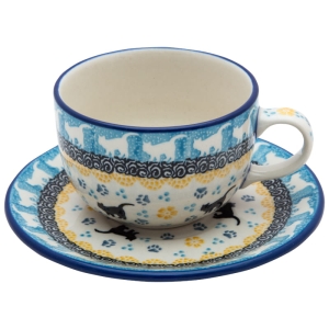 Tea Coffee CUP 200 ml with saucer Cats