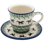 Tea Coffee CUP with saucer 200 ml HORSE
