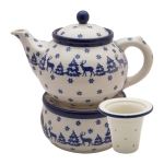 Teapot 1200 ml with tea infuser and warmer