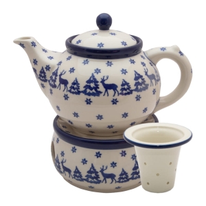 Teekanne 1200 ml mit Sieb und Stövchen