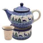 Teekanne 900 ml mit Sieb und Stövchen