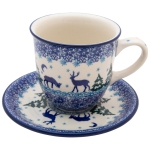 FILIŻANKA do herbaty kawy 300 ml ze spodkiem ZIMOWY LAS