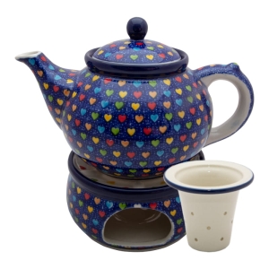 Teekanne 1200 ml mit Sieb und Stövchen