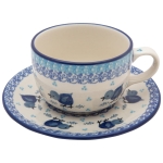 FILIŻANKA do herbaty kawy 200 ml ze spodkiem KURCZAKI