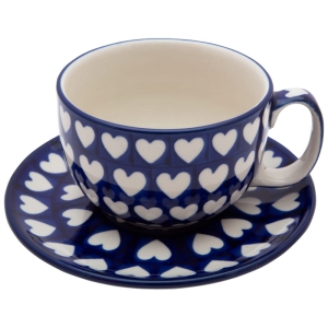 Tea Coffee CUP 350 ml with saucer HEARTS