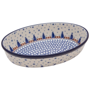 MISKA owalna Naczynie do zapiekania 24 cm GRANATOWE CHOINKI
