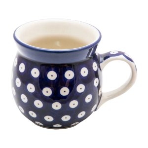 KUBEK czeski baryłka ceramiczny Bolesławiec ręcznie zdobiony 220 ml