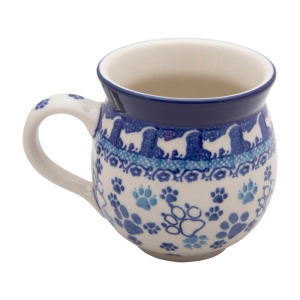 KUBEK czeski baryłka ceramiczny Bolesławiec ręcznie zdobiony 330 ml