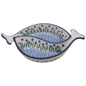 Divided Bowl Fish-Shaped Platter Container 23 cm